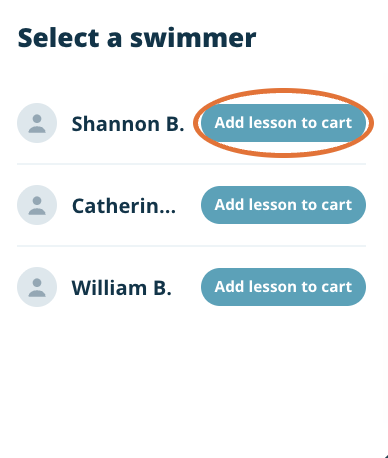 Step 4 - Choose your swimmer and add to cart